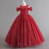 Elegante Vestido de Boda Esponjoso para Niña, Vestido de Noche, Atuendo para Boda y Festival de Niña, Elegante Vestido de Dama de Honor