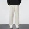 Pantalones casuales holgados nuevos de otoño para hombre, pantalones deportivos de punto versátiles de pierna recta, pantalones largos de algodón coloridos a rayas unisex para hombre