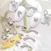 Nova Celebri da Internet Laço Vazado Joias para Unhas Estrela Lua Vintage Pérola Liga de Metal Decoração de Unhas Acessórios Adesivo