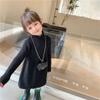 Vestido Suéter para Niña Moda Otoño e Invierno 2025 Año Nuevo Engrosado Cuello Alto Faldita de Punto para Abajo Ropa de Año Nuevo