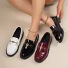 Zapatos Pequeños de Cuero Estilo Británico para Mujer 2026 Nuevos Primavera/Otoño Retro Tacón Grueso Punta Fina Suela Suave Tacón Oculto Zapatos de Una Sola Pieza Tacón Plano para Mujer