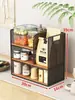 Estante de almacenamiento de escritorio, organizador de tazas para mesa de comedor, estante de bocadillos multicapa para encimera de cocina, gabinete de café, portavasos