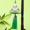 Bolsita del Festival del Bote del Dragón, Bolsita Triangular de Borla para Zongzi Estilo Chino Tradicional Bordada a Mano, Bolsita de Artemisa para Bendiciones, Bolsa Portátil