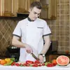 Ropa de trabajo de chef de verano, ropa de chef para hombre, manga corta, para hotel, comedor, cocina, media manga, para hornear pasteles, ropa de trabajo de chef
