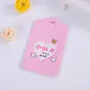 Funda protectora para tarjeta de comida de estudiante de dibujos animados de PU, cubierta para insignia de fábrica, cubierta para tarjeta de exposición, cuero suave, impresión a color de LOGO, cubierta para tarjeta de acceso