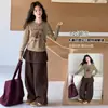 Conjunto de Otoño para Niñas 2026 Nuevo Modelo para Niños Mayores, Conjunto de Dos Piezas Estampado de Manga Larga Maillard, Algodón Puro para Niños Mayores en Primavera