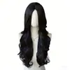 Peluca nueva en vivo, simulación femenina, cabello largo, cubierta para la cabeza con flequillo en negro, gran ola, cabello largo y rizado, cubierta al por mayor