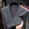 100% lana australiana, 280 gramos, color liso, bolsillos genuinos, chaleco de punto de lana de color liso para hombre, grosor regular, 12 puntos