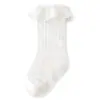 Calcetines de Niña Verano Malla Fina Transpirables Medias Largas Calcetines Repelentes de Mosquitos Calcetines para Recién Nacidos Estilo Japonés Encaje Calcetines con Volantes de Princesa