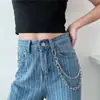 Europa y Estados Unidos joyería transfronteriza personalidad simple popular cadena metálica doble cadena de cintura punk cadena colgante para jeans fotografía callejera