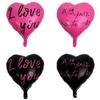 Red de globos de papel de aluminio color rojo vivo para decoración de escenas Tanabata propuesta confesión contigo globo de aluminio de 18 pulgadas con forma de corazón