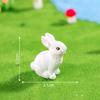 Comércio exterior transfronteiriço coelhinho branco pequeno realista micro paisagem jardinagem decoração resina animal paisagismo enfeites DIY acessórios criativos