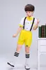 Traje de Coro Infantil para 1º de Junho Calça com Suspensório Masculina Traje Vestido Traje para Performance de Recitação de Poesia Infantil
