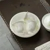 Moji jade barro porcelana blanca pintado a mano olla portadora juego de té kung fu cerámica plato seco para burbujas nadar flor glicina plato de refrigerio multiuso