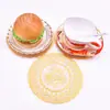 Porta-copos cinzeiro redondo de PVC estilo europeu com estampa dourada 12cm, base para tigela doméstica, base para vaso, base anti-queimadura e isolante térmico