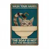 Pôsteres Retrô Mais Vendidos da Amazon, Animais de Desenho Animado, Gatos, Pinturas em Placa de Alumínio Estanhado, Pôsteres, Pinturas Decorativas Transfronteiriças para Casa Banheiro