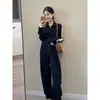 Conjunto Esportivo Moderno e Estiloso para Mulheres, Novo Estilo Primavera e Outono, Versão Coreana Solta, Cintura Alta, Emagrecedor, Conjunto Casual de Duas Peças para Corrida