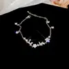 Borboleta Sakura Branca! Pulseira de Flor de Zircônia e Pérola, Pulseira Requintada Estilo Francês, Joia de Luxo Leve de Alta Qualidade para Mulheres