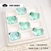 Corazón Acrílico Cuentas Translúcidas Accesorios para Joyería DIY Accesorios para Ropa de Resina Agujero Recto Material para Cuentas Hecho a Mano Tejido