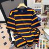 Camiseta de Manga Corta a Rayas de Moda Coreana para Mujer Verano 2025 Popular Look Holgado Adelgazante Top de Media Manga de Alta Gama Retro