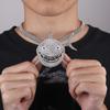 Hip-hop europeo y americano ins nueva personalidad con colgante de tiburón extragrande exagerado completo de diamantes collar de comercio exterior