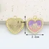 Accesorios para Joyería DIY de Alta Calidad Transfronterizos Colgantes Redondos en Forma de Corazón Rosa Joyería DIY Hecha a Mano Joyería DIY Esmaltada Accesorios para Joyería DIY