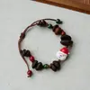 Pulsera de Grano de Café de Cerámica Jingdezhen, Refrescante y que no se decolora, Joyería de Alta Gama para Mujer, Accesorio Versátil de Nuevo Estilo Chino, Mayoreo