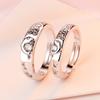 Anel de casal transfronteiriço Um par de coroa Zircon Anel de abertura de casamento simulação anel de diamante Temperamento de moda simples para homens e mulheres