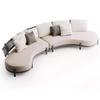 Sofá de Ratán para Jardín Exterior Patio Balcón Ocio Forma de Arco Aluminio Impermeable Aleación de Aluminio Silla de Ratán Combinación Muebles