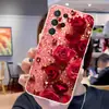 Adecuado para funda de teléfono S25ULTRA TPU suave A54 A17 rosa rojo S26PLUS floral A90 cubierta protectora