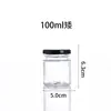 Botella Transparente Sellada de Grado Alimenticio para Miel Botella Redonda de Vidrio para Mermelada Verduras Botella de Conserva Tarro de Miel Salsa de Chile