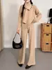 Suéter Grueso de Ropa Exterior con Diseño Perezoso para Mujer, Conjunto de Dos Piezas de Punto de Alta Gama Desmontable para Otoño e Invierno