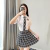 Lencería Uniforme Tentación Estudiantes Usan Corbata a Cuadros Abertura Uniforme Escolar Japonés y Coreano Puro Juego de Rol