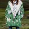 Nuevo abrigo de trench para mujer 2023 invierno engrosado imitación cordero estilo europeo y americano árbol de Navidad venta caliente transfronteriza con capucha al por mayor