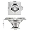 Drenaje de Piso de Acero Inoxidable 304 de 2 mm con Tapa, Sello de Agua Profundo, Anti-Olor, Salida de Drenaje de 10*10 para Baño, Cuarto de Ducha