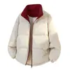 Nueva chaqueta de algodón de comercio exterior para hombre, abrigo de algodón cálido engrosado de color liso para invierno, chaqueta acolchada versátil de marca de moda con cuello alto en stock
