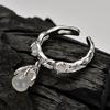 J1386 Anel de Prata Esterlina S925 com Ágata Gota d'Água de Designer Coreano de Nicho para Mulheres, Aberto, Inteligente, Moderno