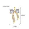 Cobre DouradoSeda Sussurro Coração Laço de Diamante Moderno Comércio Exterior DIY Joias Cobre Zircônio Micro-Incustado Acessórios de Pingente