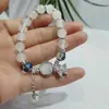 Pulseira borboleta olho de gato imitação Pulseira feminina de luxo leve presente de aniversário para namoradas