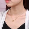 Collar de rosa tridimensional, ligero y lujoso, estilo coreano, para mujer, de verano, dorado, con cadena de clavícula que combina con todo.