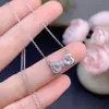 Proveedor de TikTok de Collar de Aguamarina Natural Cristal, Piedra Principal Limpia 4*4mm, Incrustación de Plata 925, Galvanoplastia de Alta Resistencia