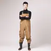 Pantalones de vadeo de media pierna personalizados con algodón grueso integrado, pantalones de vadeo de una pieza de media pierna, pantalones de vadeo para pesca