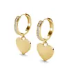 Aretes en Forma de Corazón de Durazno Nuevos de 25 Años Usando Cristales Swarovski Joyería Chapada en Oro Pequeños Frescos