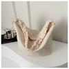 Bolso de lona para mujer, novedad de 2024, moderno, de gran capacidad, informal, bandolera de hombro con pliegues y correa de hombro.