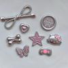Accesorios de Joyería DIY de Gama Alta Color Gris Plata Rosa Gato Lazo Corazón Fundas para Teléfono Móvil Materiales Hechos a Mano Venta al por Mayor