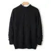 Suéter 100% Lana Pura para Hombre Cuello Redondo Trenzado Doble Hilo Engrosado Suéter Pulóver Otoño e Invierno Nueva Camiseta de Punto Base Top