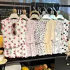 Traje de Manga Corta para Niños, Nuevo Estilo de Verano, Ropa de Casa de Encaje para Niñas, Pantalones Cortos de Seda Helada para Niñas, Conjunto de Dos Piezas, Ropa para Niños al por Mayor