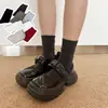 Meias Soltas de Algodão Penteado Cor Sólida Estilo Miu para Outono de 2026 com Sapatos Birkenstock, Meias de Cano Alto Cor Melard de Outono para Mulheres