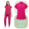 Lavado a Mano Europeo y Americano Ropa Femenina Ropa de Trabajo de Doctora Cepillo Ropa de Mano Traje Dividido Sin Mangas Hospitalario Elástico Ligero Ropa Médica