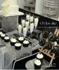 Expositor de postres con ondas de agua negra, acrílico, de vidrio, para tartas